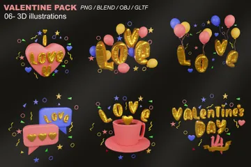 Valentines Day 3D Icon Pack