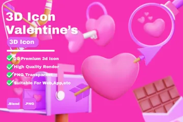 Valentine's Day 3D Icon Pack