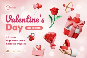 Valentine’s Day 3D Icon Pack