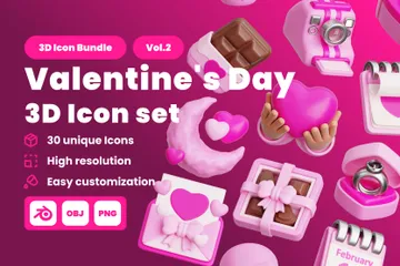 Valentine's Day Vol.2 3D Icon Pack