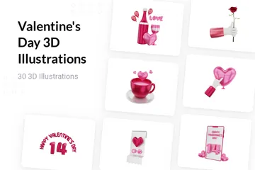 Valentinstag 3D Illustration Pack