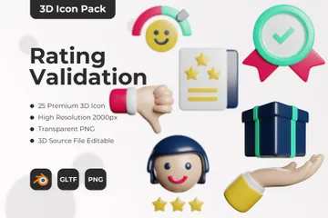 Validación de calificación Paquete de Icon 3D