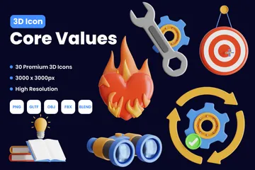 Valores fundamentales Paquete de Icon 3D