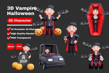 Vampir Halloween 3D Illustration Pack