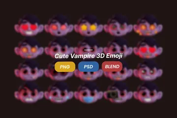 Vampiro fofo Pacote de Icon 3D