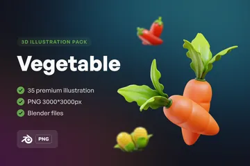 Vegetable 3D Icon Pack