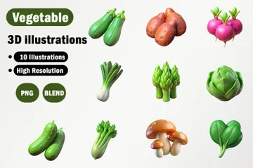 Vegetable 3D Icon Pack