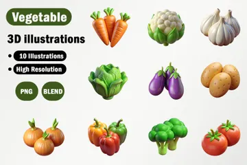 Vegetable 3D Icon Pack