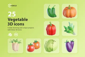 Vegetable 3D Icon Pack