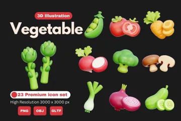 Vegetable 3D Icon Pack