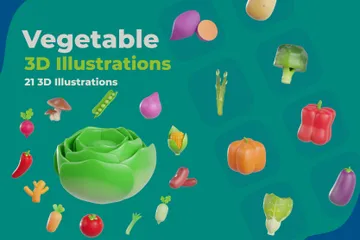 野菜 3D Illustrationパック