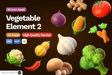 Vegetable Vol2 3D Icon Pack
