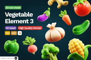 Vegetable Vol3 3D Icon Pack