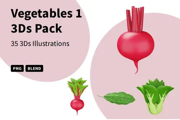 Vegetables 1 3D Icon Pack