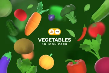 Free 野菜 3D Iconパック