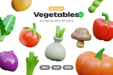 Vegetables 3D Icon Pack