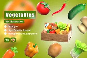 Vegetables 3D Icon Pack