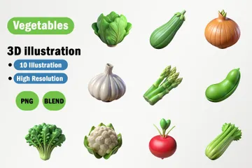 Vegetables 3D Icon Pack