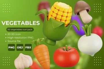 Vegetables 3D Icon Pack