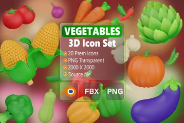 Vegetables 3D Icon Pack