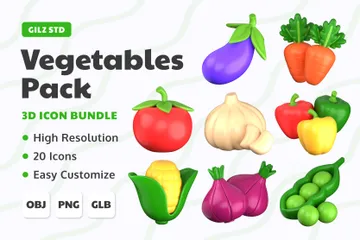 Vegetables 3D Icon Pack