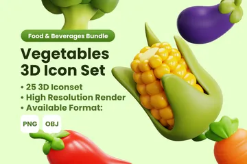 Vegetables 3D Icon Pack