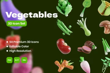 Vegetables 3D Icon Pack