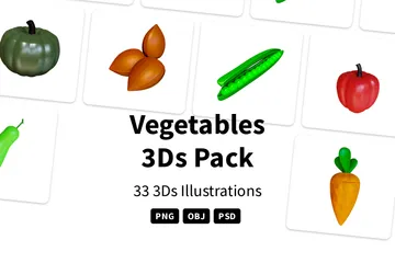 Vegetables 3D Icon Pack