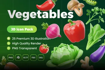 Vegetables 3D Icon Pack