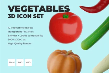 Vegetables 3D Icon Pack