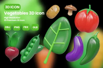 Vegetables 3D Icon Pack