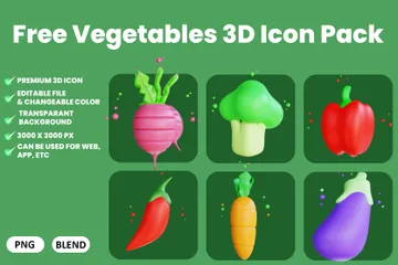 Vegetais Pacote de Icon 3D