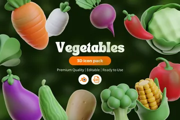 Vegetais Pacote de Icon 3D