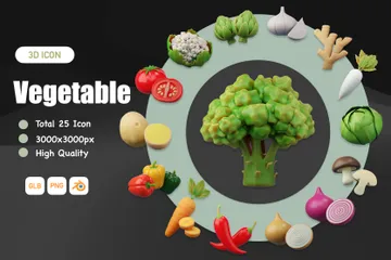 Vegetal Pacote de Icon 3D