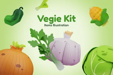 Vegetariano Pacote de Illustration 3D