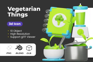 Vegetariano Pacote de Icon 3D