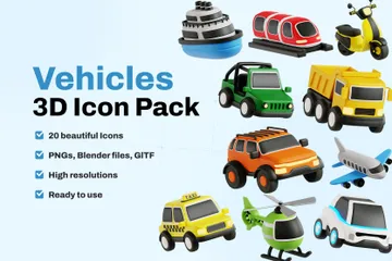 Vehicle 3D Icon Pack