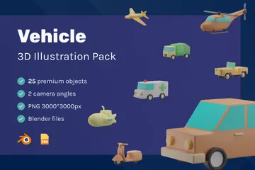 Vehicle 3D Illustration Pack