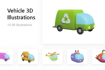 Vehicle 3D Illustration Pack