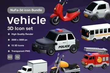 Vehicle 3D Icon Pack