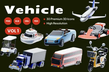 Vehicle Vol 1 3D Icon Pack