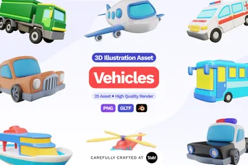 Vehicles 3D Icon Pack