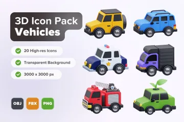 Vehicles 3D Icon Pack