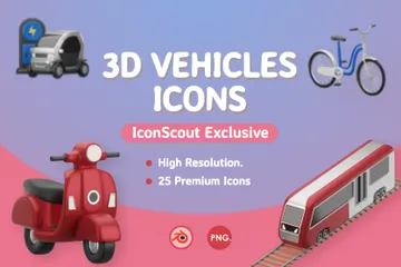 Vehicles 3D Icon Pack