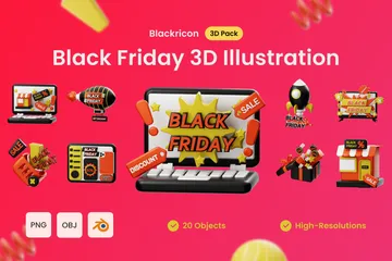 Vendredi noir Pack 3D Illustration