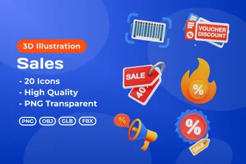 Ventas Paquete de Icon 3D