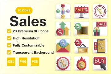 Ventas Paquete de Icon 3D