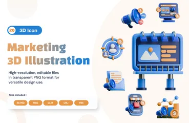 Ventas y marketing Paquete de Icon 3D