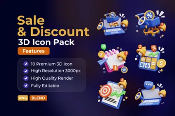 Vente et remise Pack 3D Icon