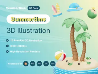 Hora de verano Paquete de Icon 3D